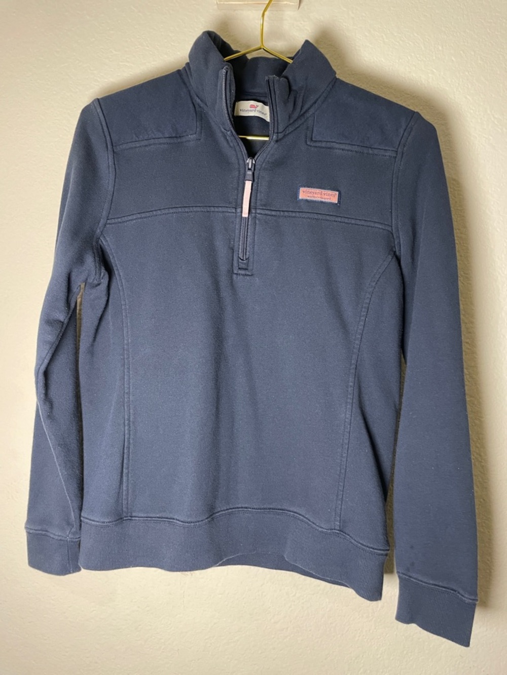Vineyard Vines Navy Quarter Zip Pullover Small Preppy Coastal Classic - Picture 15 of 15